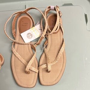 A New Day Beige Braided Sandals
